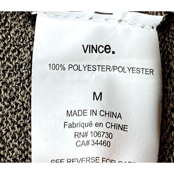 F. Vince Top M Green Dolman Sleeves Blouse Round Neck - Picture 9 of 9